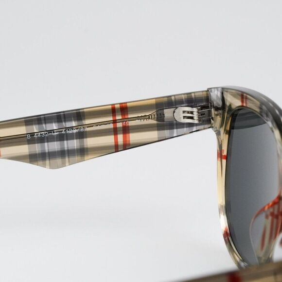 NEW Burberry BE4432U 412287 Vintage Check Dark Grey Oval Women Sunglasses - Picture 10 of 12